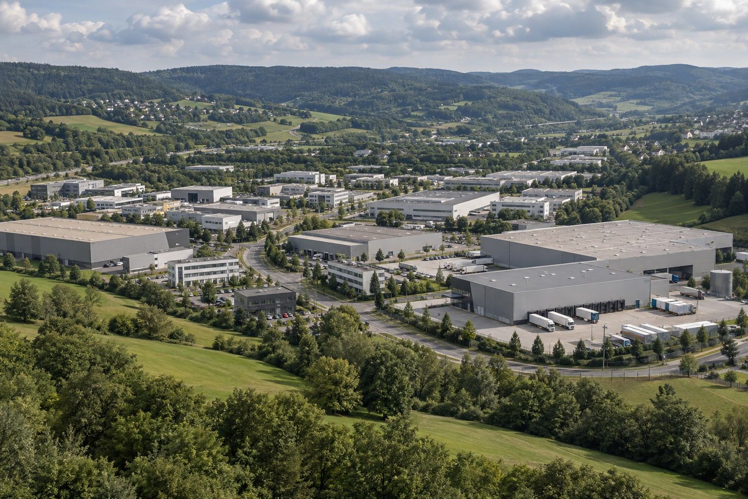 Illustrative Industrielandschaft in Nordrhein-Westfalen