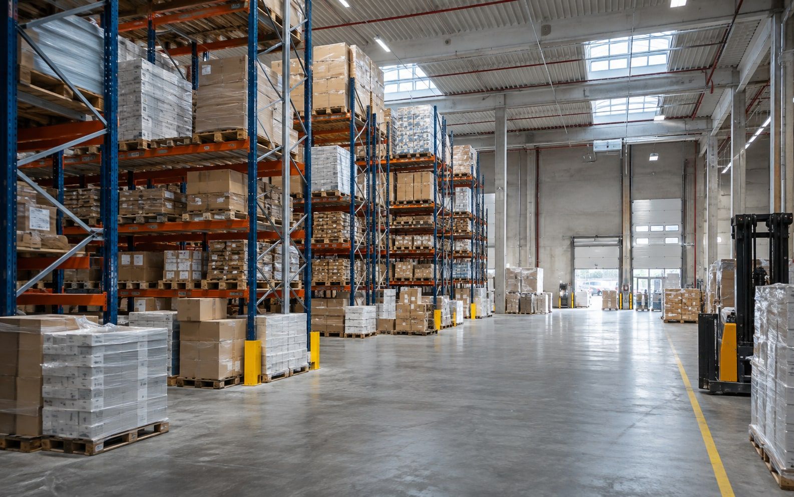 Illustrative Ansicht einer gewerblichen Lager- und Logistikfläche